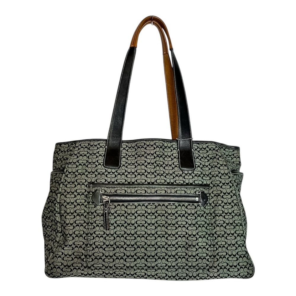 Coach Grey & Black Signature Print Baby Bag – Style 5707